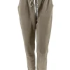 Aansluitende velvet broek met koordje Richella beige