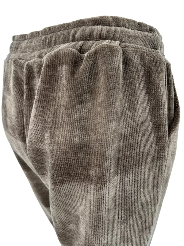 Aansluitende velvet broek met koordje Richella bruin