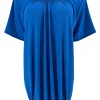 Basic ballon shirt TRAVELSTOF met korte mouw uni kobalt