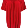 Basic ballon shirt TRAVELSTOF met korte mouw uni rood