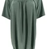 Basic ballon shirt TRAVELSTOF met korte mouw uni army