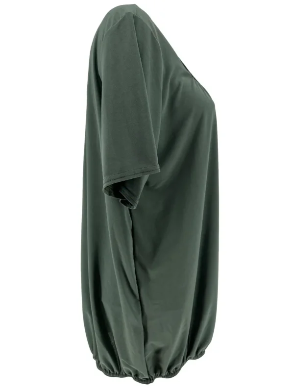 Basic ballon shirt TRAVELSTOF met korte mouw uni army