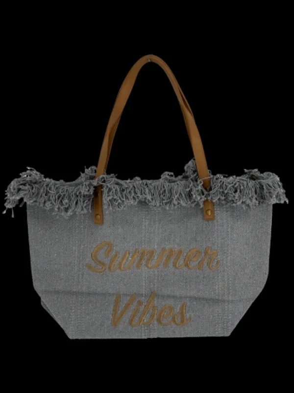 beach bag summer vibe (D2971) grey