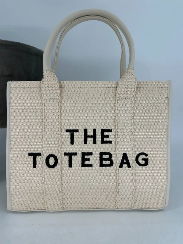 Bigger size tote bag woody BEIGE/BEIGE (D2719)