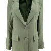 Blazer met 2 knopen en fake zakken striped details army
