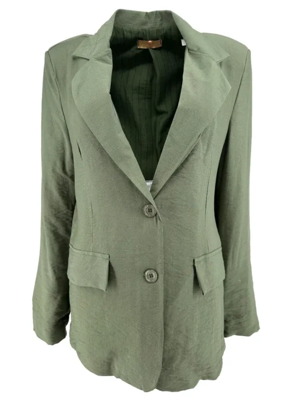 Blazer met 2 knopen en fake zakken striped details army