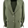 Blazer met knoopjes en uni mouw army. SALE