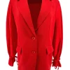 Blazer met knoopjes en uni mouw rood. SALE