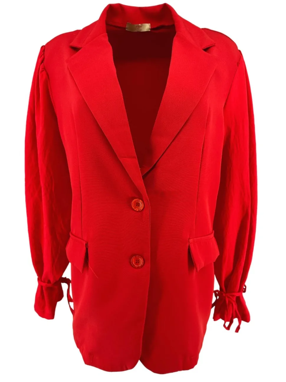 blazer_met_knoopjes_en_un_0-2.webp Blazer met knoopjes en uni mouw rood. SALE