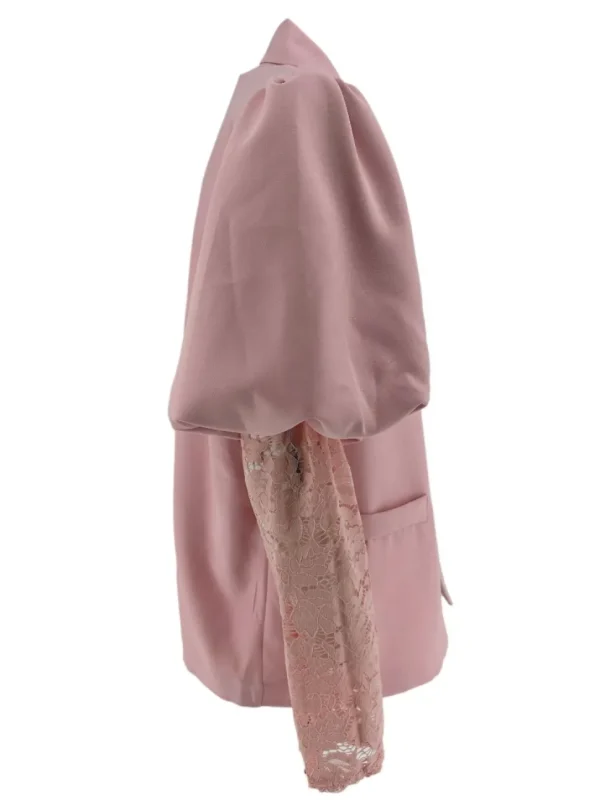 Blazer met pofmouw en kant Tess licht roze