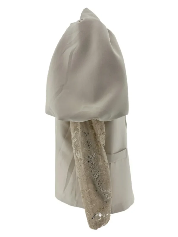 Blazer met pofmouw en kant Tess beige
