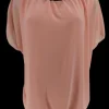 Blouse brede boord met korte mouw Noah uni licht roze