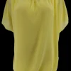 Blouse brede boord met korte mouw Noah uni geel