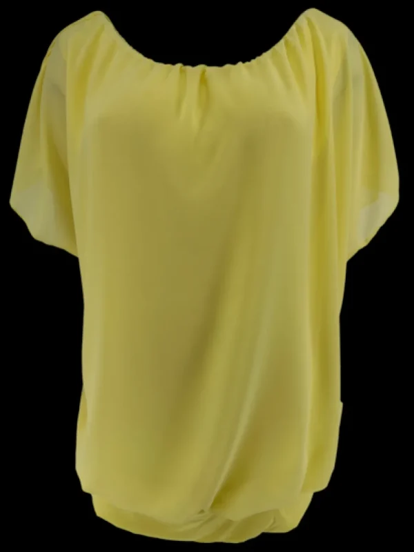 Blouse brede boord met korte mouw Noah uni geel