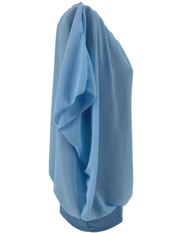 Blouse brede boord met korte mouw Noah uni licht blauw