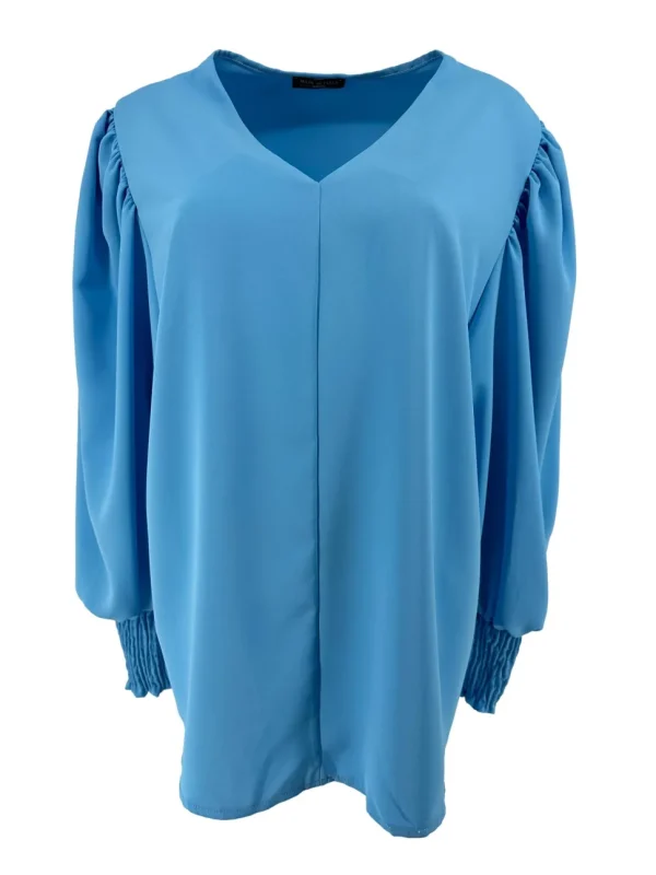 Blouse met ballon mouw Gigi licht blauw. SALE