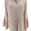 Blouse met knoopjes en opstaande boord Brigit peachy
