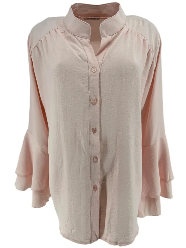 Blouse met knoopjes en opstaande boord Brigit peachy