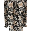 Blouse met koordje aan de hals Polly pansy zwart