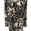 Blouse met koordje aan de hals Polly spotted zwart