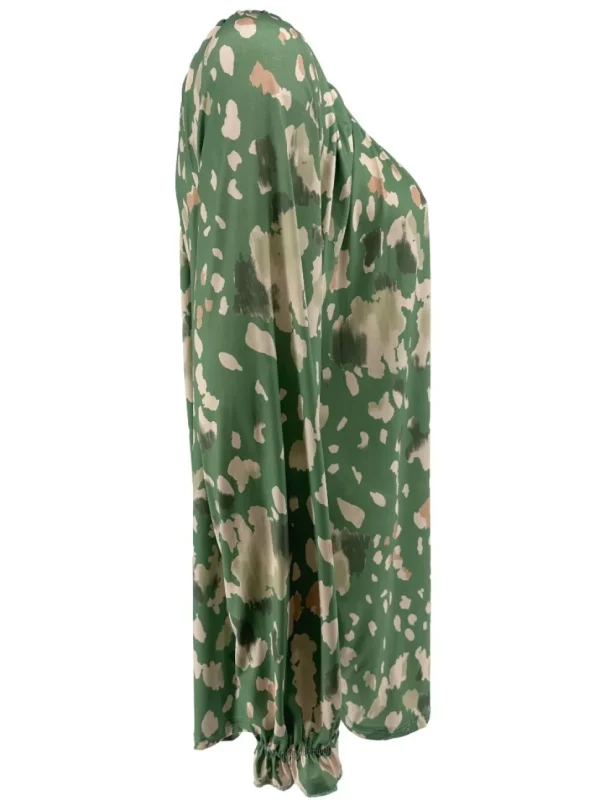 Blouse met koordje aan de hals Polly spotted army