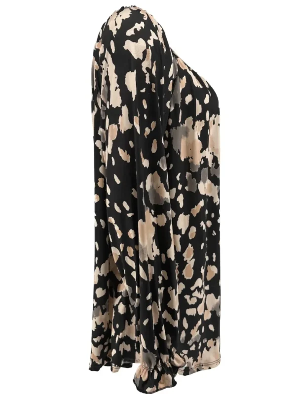 Blouse met koordje aan de hals Polly spotted zwart
