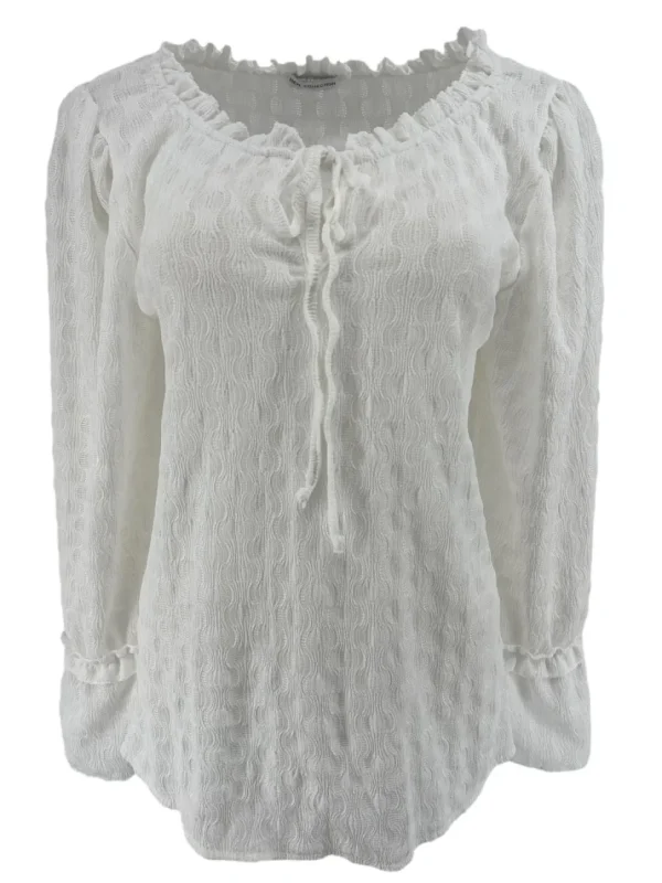 Blouse met koordje en werking Lotje off-white