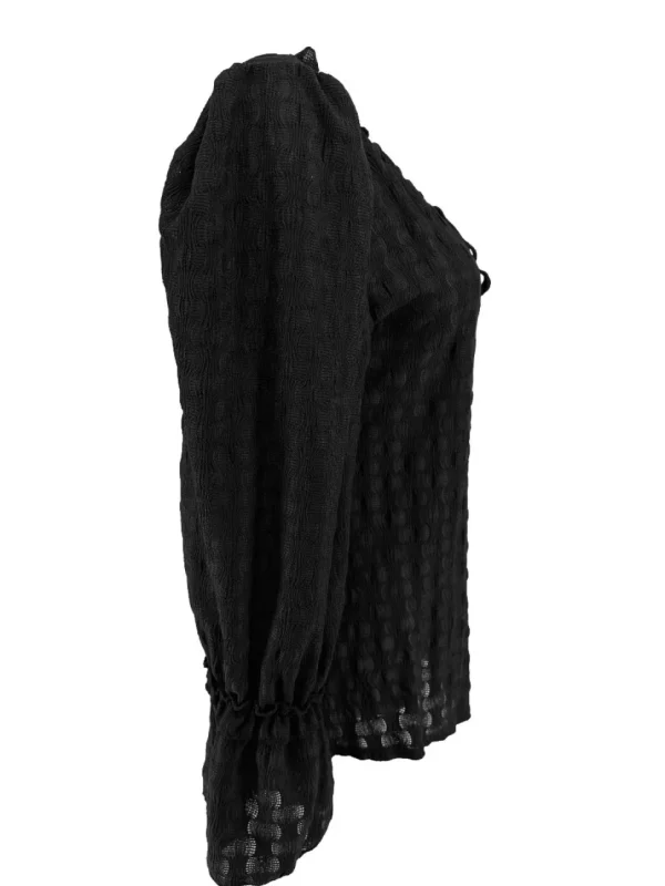Blouse met koordje en werking Lotje zwart