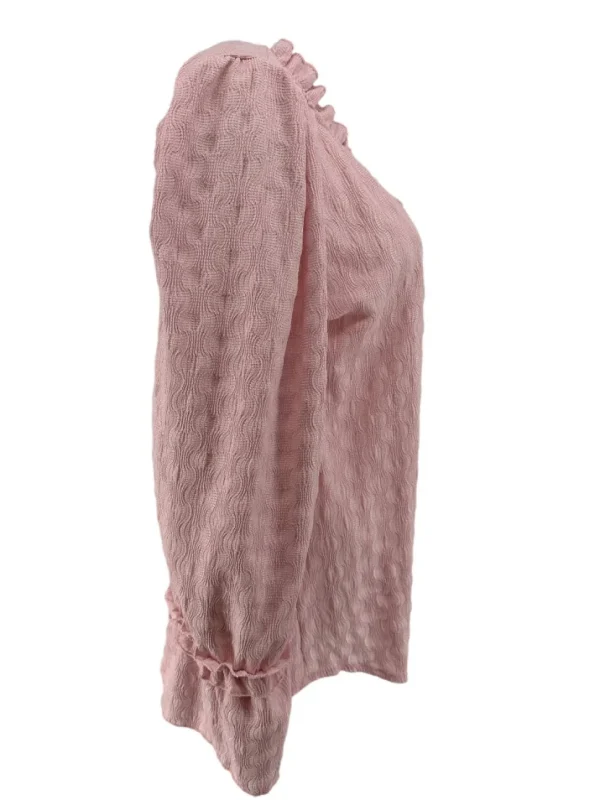 Blouse met koordje en werking Lotje licht roze