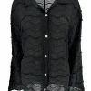 Blouse met kraag Beachy waves zwart (GBD)