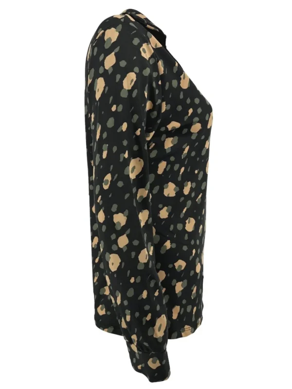 Blouse met kraag en lange mouw spotted army (SALE)