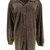 Blouse met kraag hals en knoopjes Alice met GLITTER brons