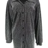 Blouse met kraag hals en knoopjes Alice met GLITTER zilver