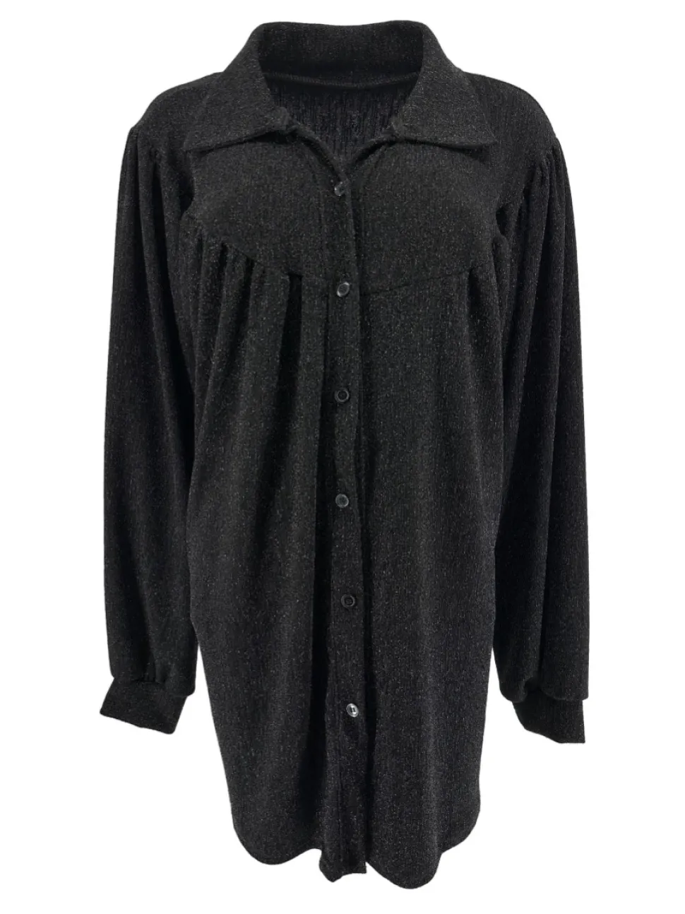 blouse_met_kraag_hals_en__0-3.webp Blouse met kraag hals en knoopjes Alice met GLITTER zwart