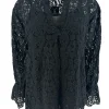 Blouse met onderhemd van kant Kamille zwart
