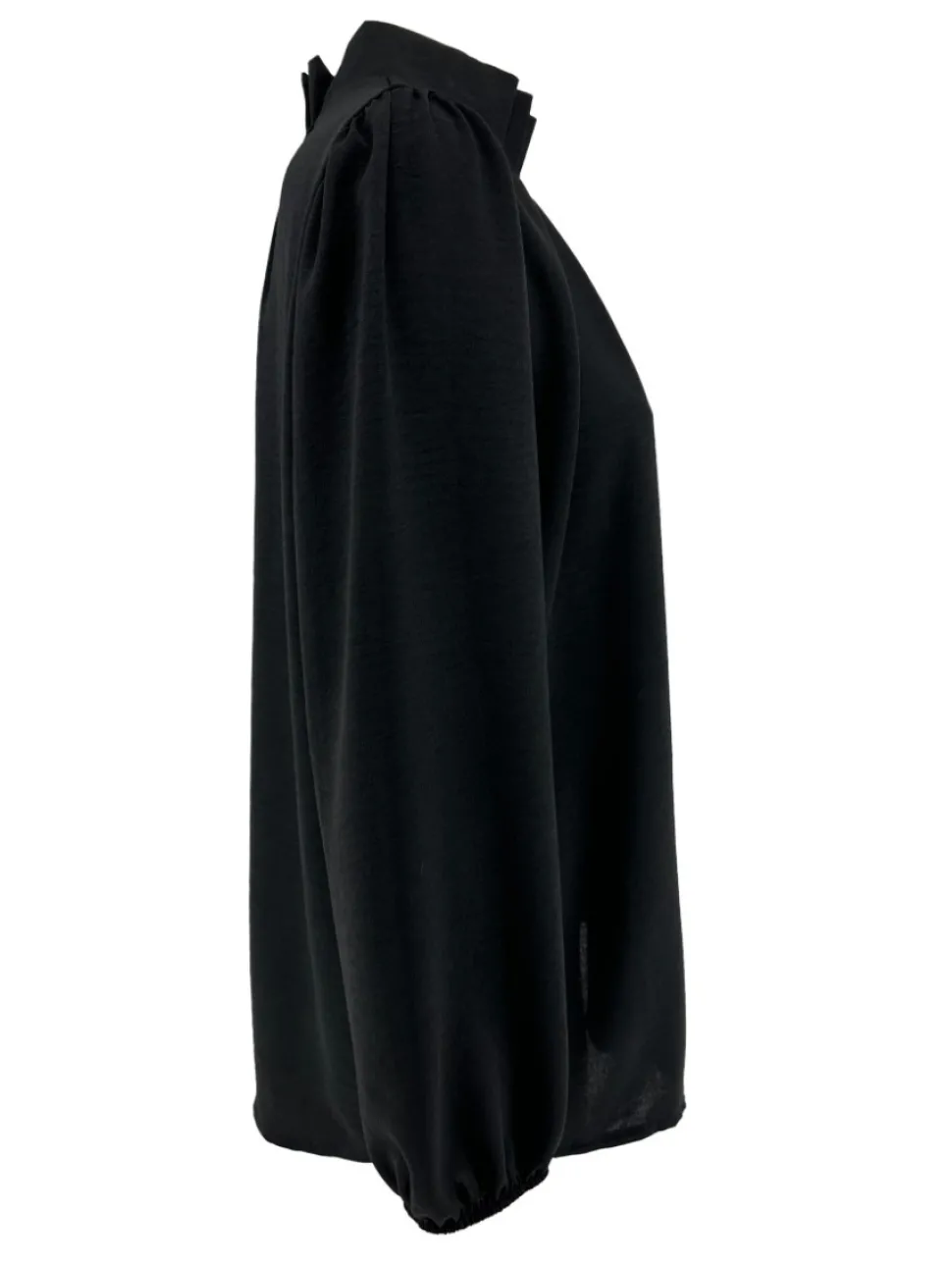 blouse_met_opstaande_boor_1-5.webp Blouse met opstaande boord en smock aan de mouw Sammie zwart