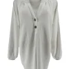 Blouse met opstaande kraag en 2 knoopjes Siske off-white