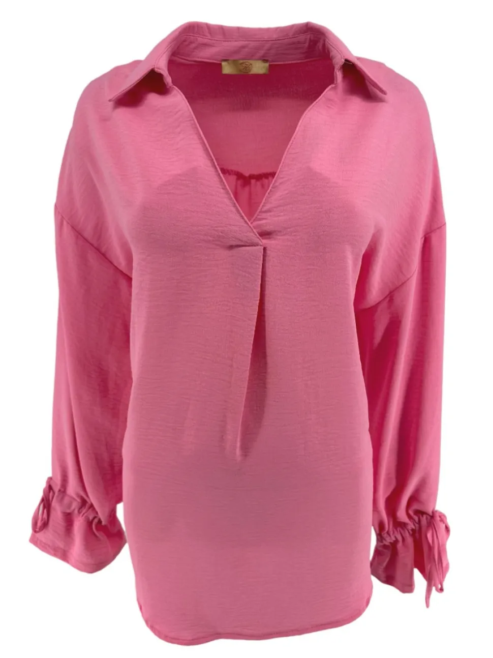 blouse_met_opstaande_kraa_0-6.webp Blouse met opstaande kraag en strikjes aan de mouw Floor licht roze