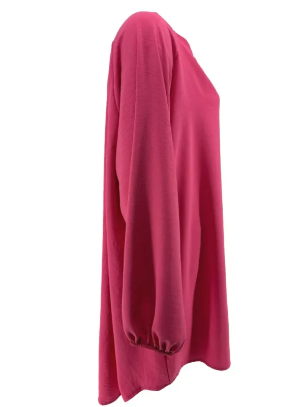 Blouse met opstaande kraag en 2 knoopjes Siske fuchsia