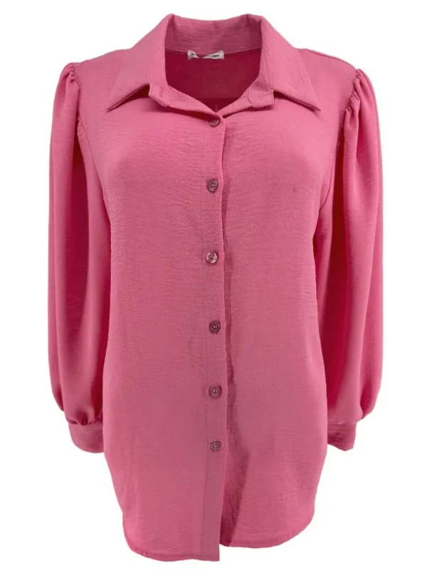 Blouse met plooi in de mouw Tammy licht roze