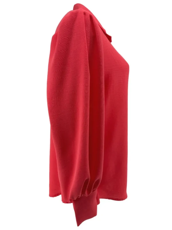 Blouse met plooi in de mouw Tammy koraal