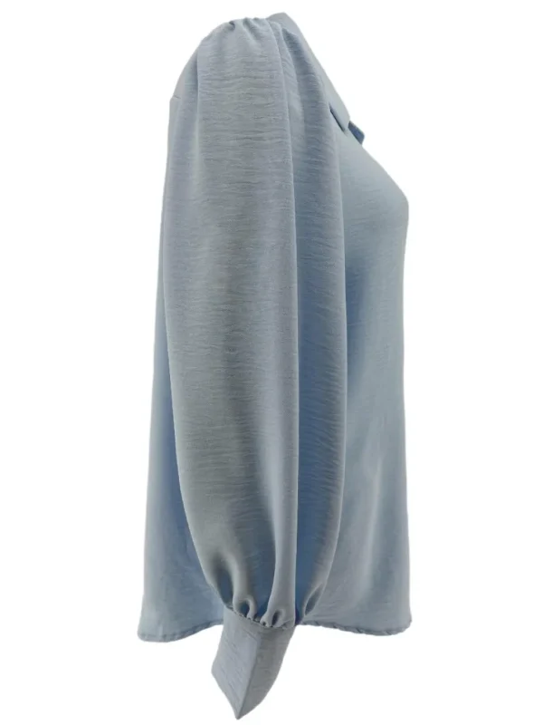 Blouse met plooi in de mouw Tammy licht blauw