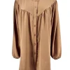 Blouse met ronde hals en knoopjes Alice camel