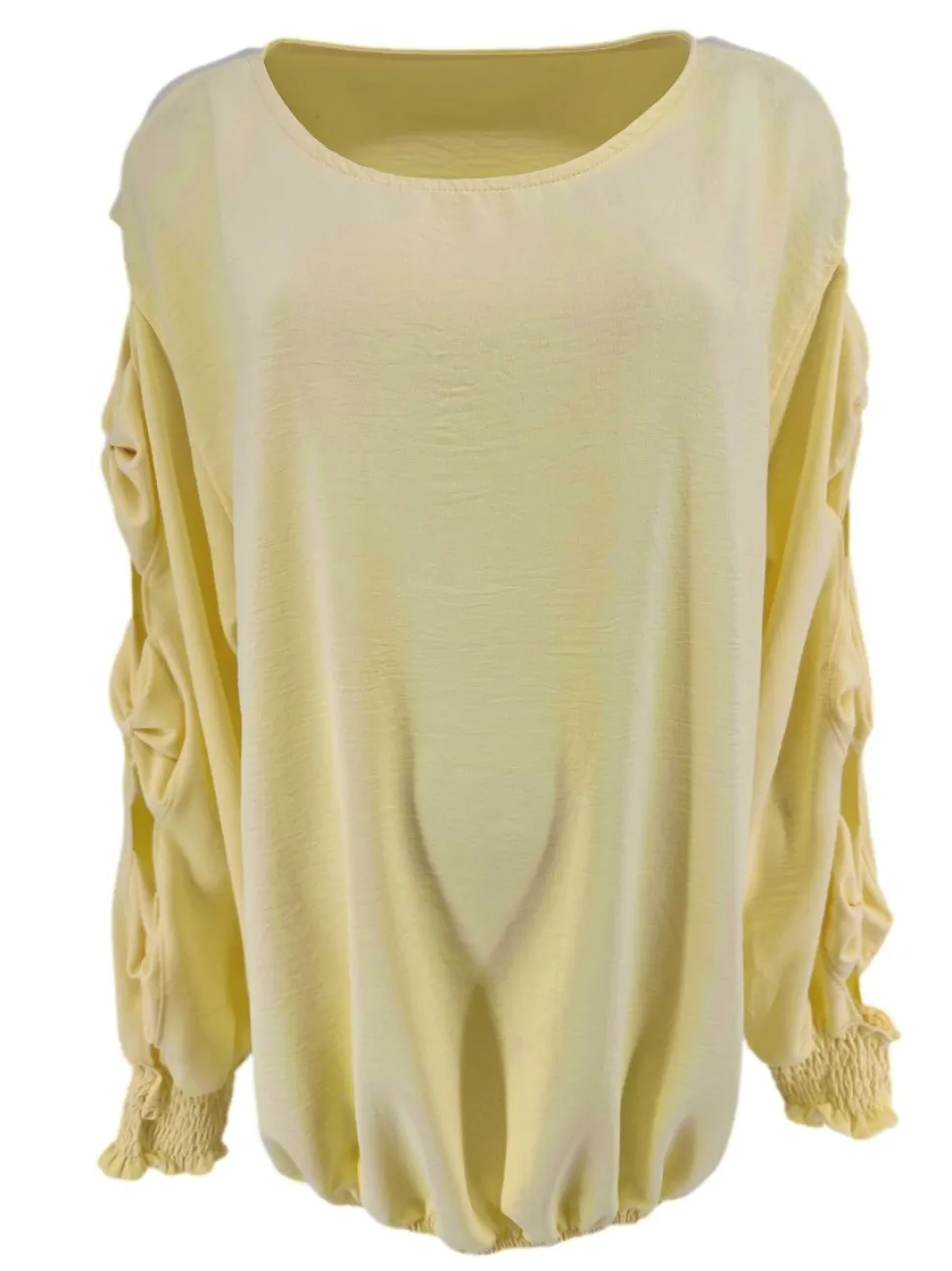 blouse_met_ronde_hals_en__0-2.webp Blouse met ronde hals en open mouw met strikjes geel