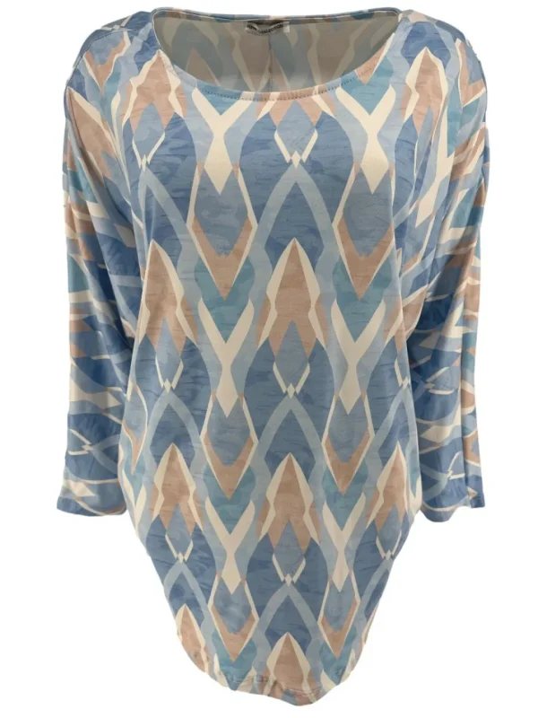 Blouse met ronde hals mermaid licht blauw