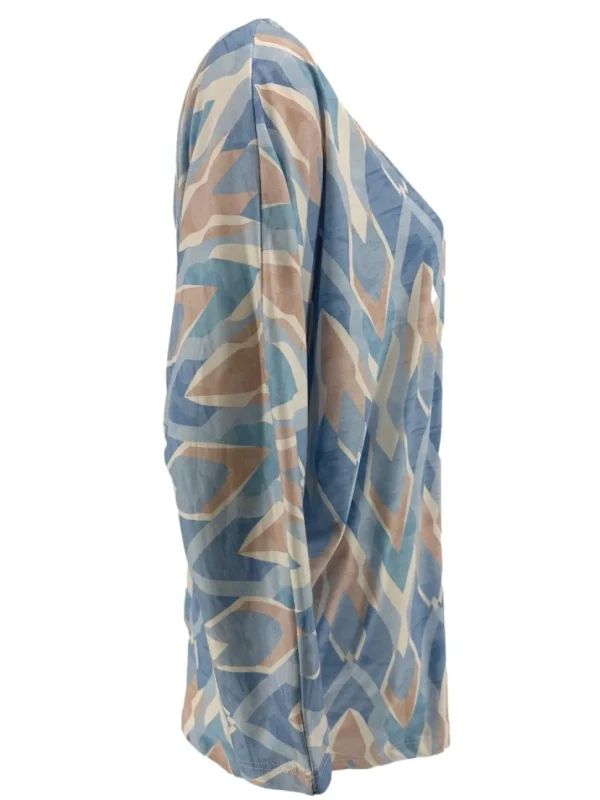 Blouse met ronde hals mermaid licht blauw