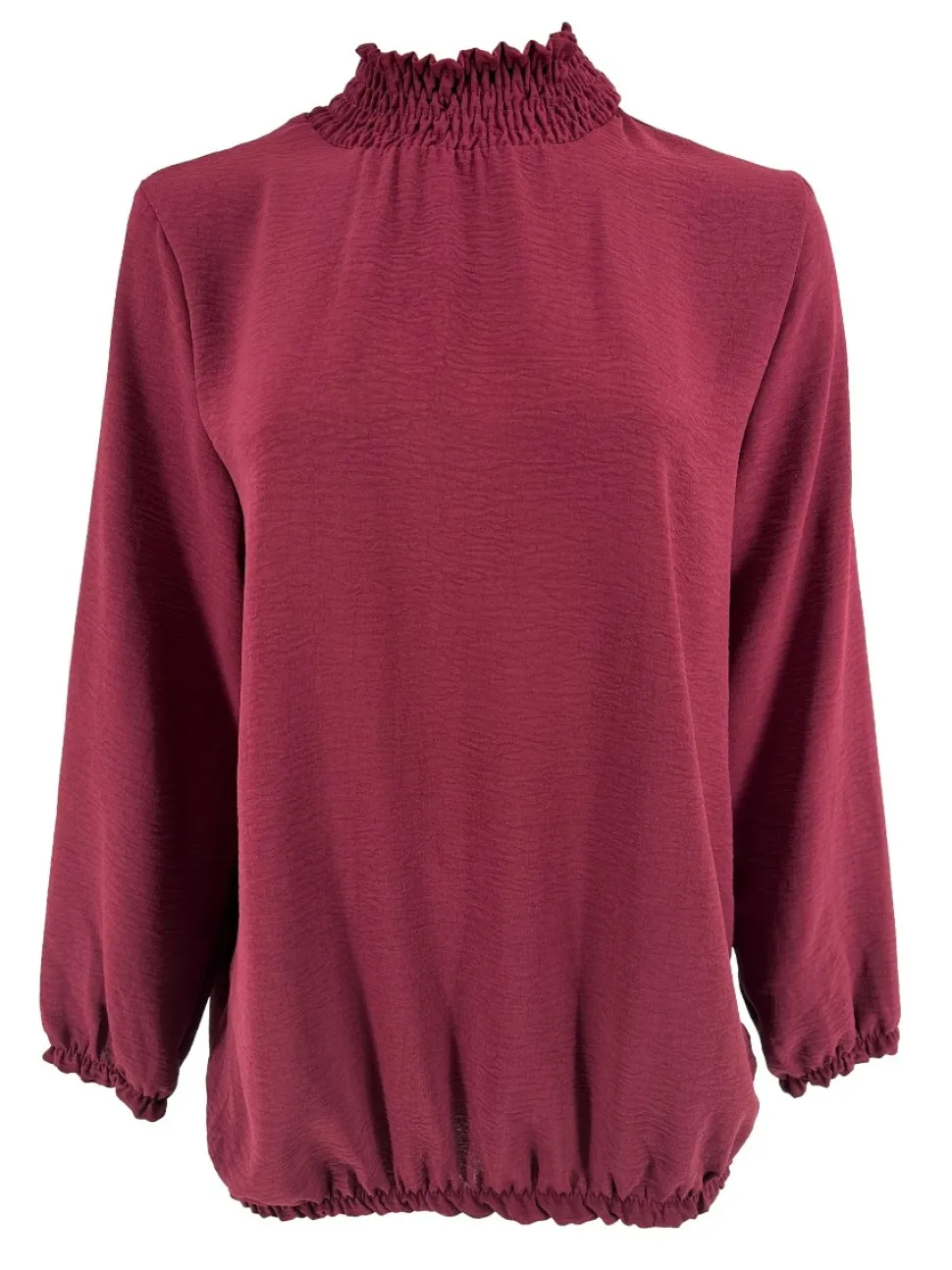 blouse_met_smock_hals_en__0.webp Blouse met smock hals en elastiek aan de onderzijde wijnrood