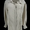 Blouse met smockmouw en plooien Marijn Beige