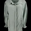 Blouse met smockmouw en plooien Marijn jade