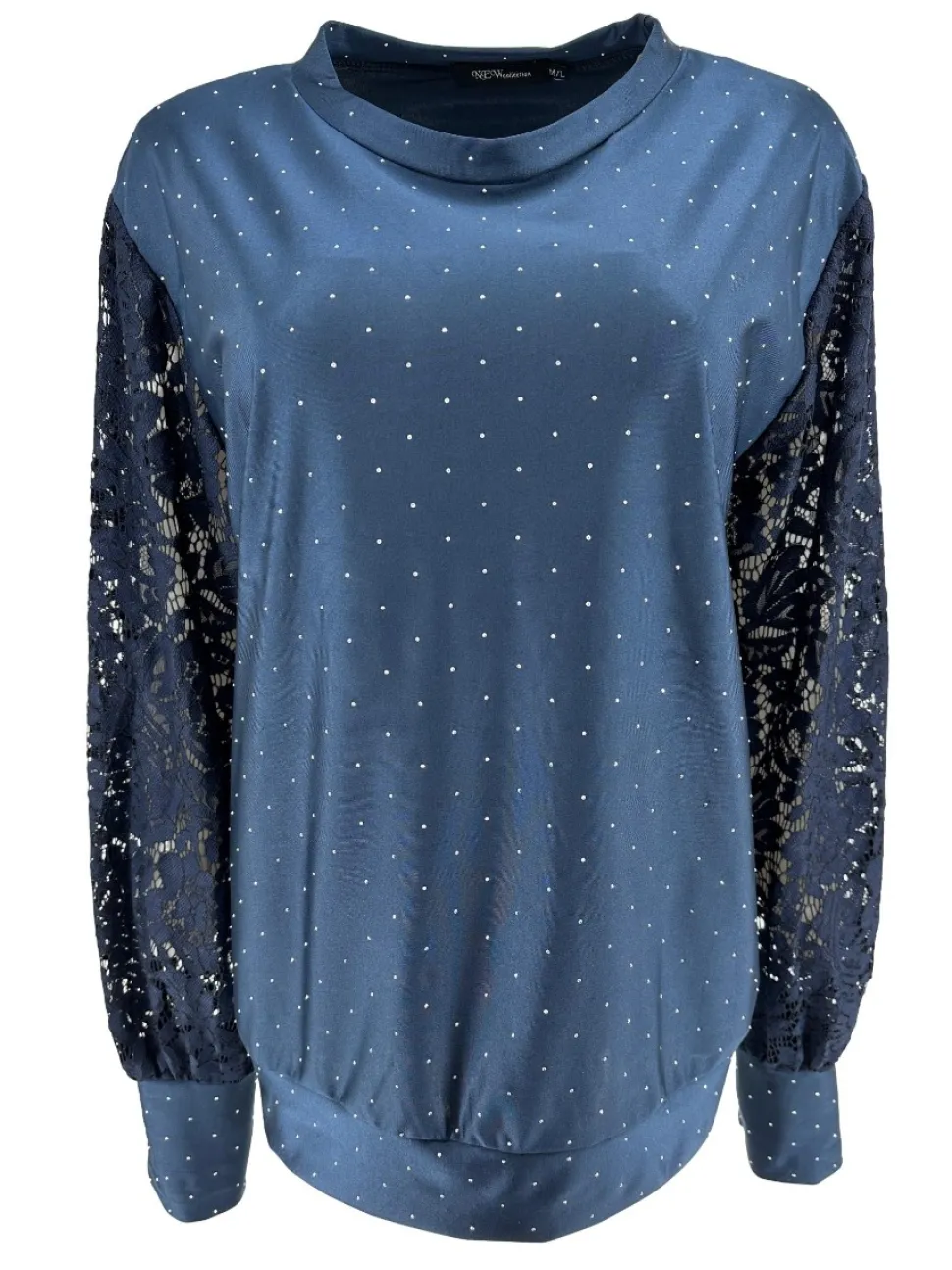 blouse_met_strass_steentj_0-4.webp Blouse met strass steentjes en kanten mouw Elvira donker blauwSALE #FBK